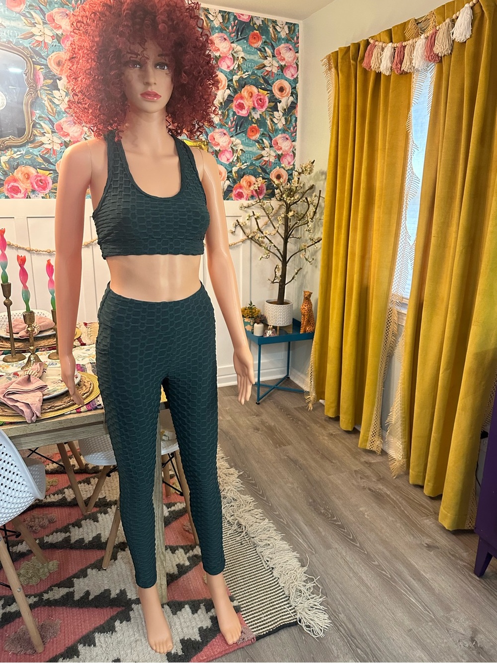SHEIN women’s workout set green sz L - booty lifting/shaping
